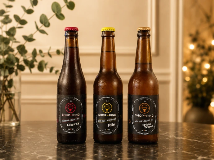 Gamme de bières belges personnalisées aux couleurs d’une entreprise
