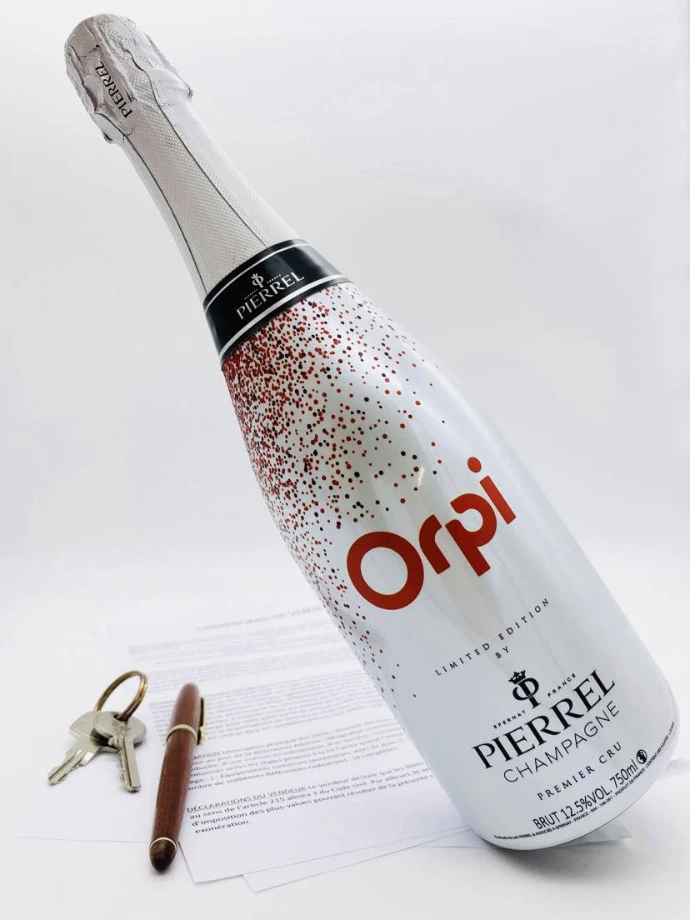 Bouteille de Champagne personnalisée avec logo d'entreprise