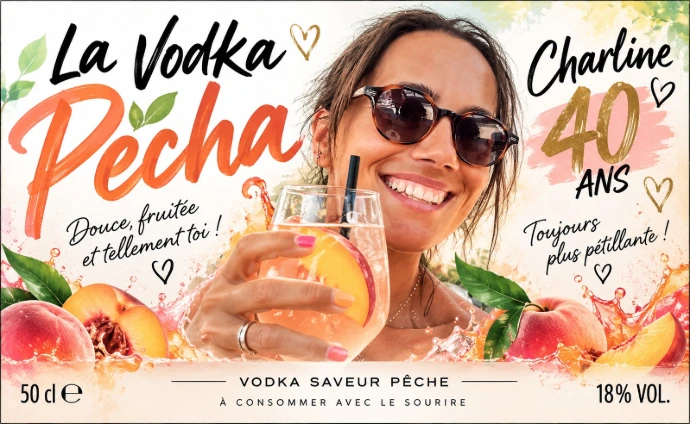Bouteille de vodka fruitée 18% avec étiquette personnalisée Bottle Signature