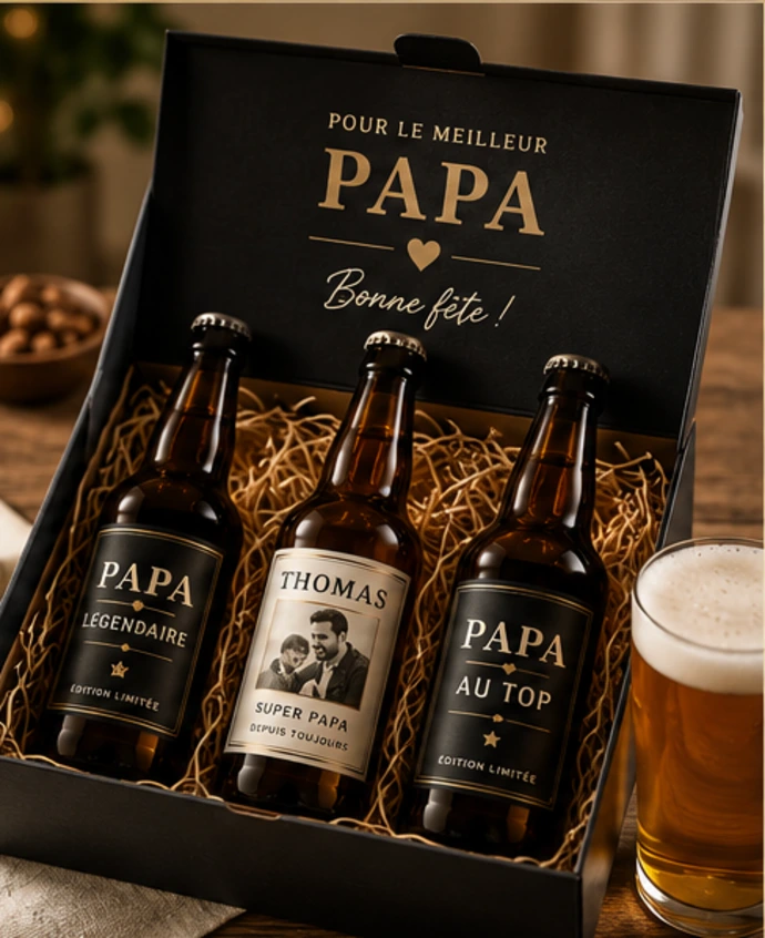 Coffret bière personnalisé pour papa
