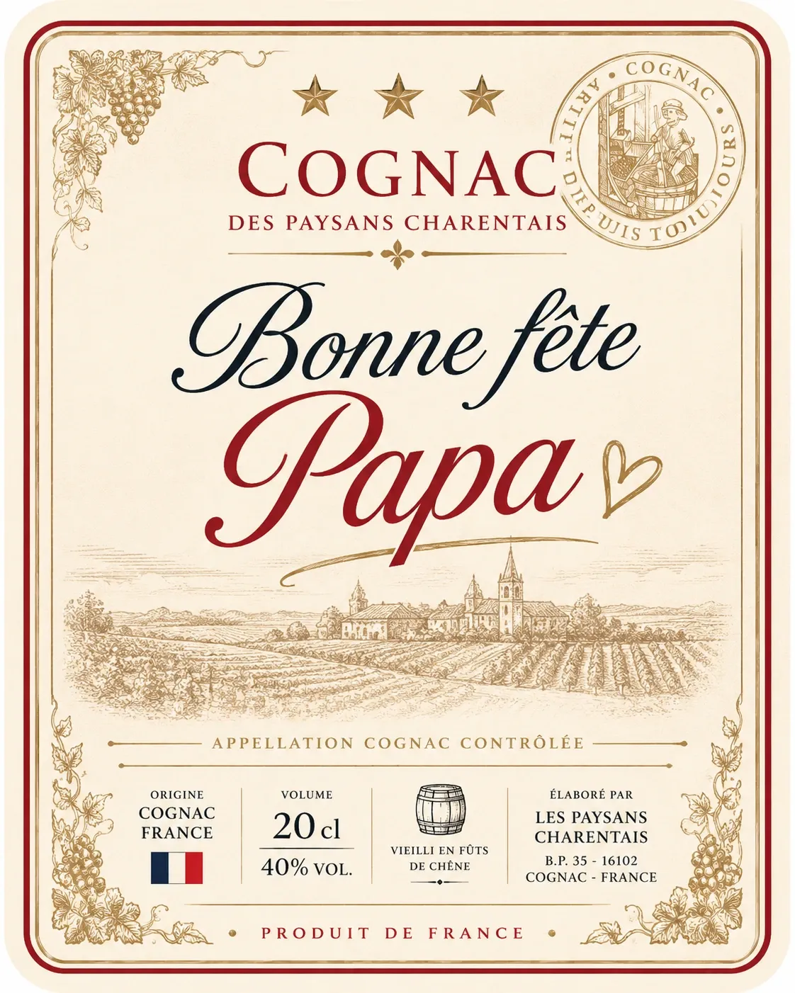 Cognac personnalisé 40°