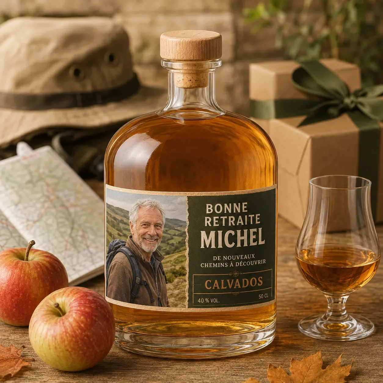 Bouteille de calvados personnalisée 40 % (5cl)